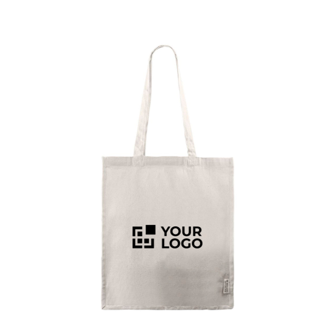 Canvas tas van gerecycled katoen met lange hengsels 240 g/m²