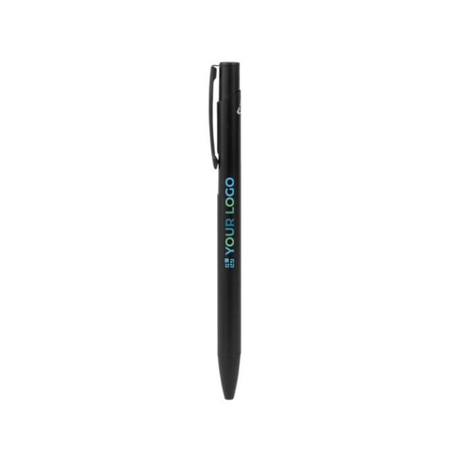 Recycled aluminium pen met matte unicolor afwerking en blauwe inkt