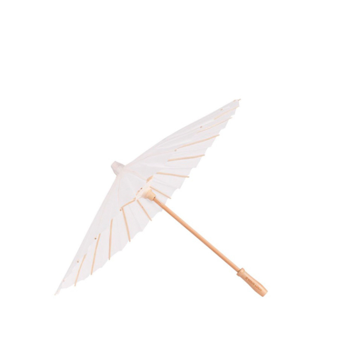 Elegante witte papieren paraplu personaliseren