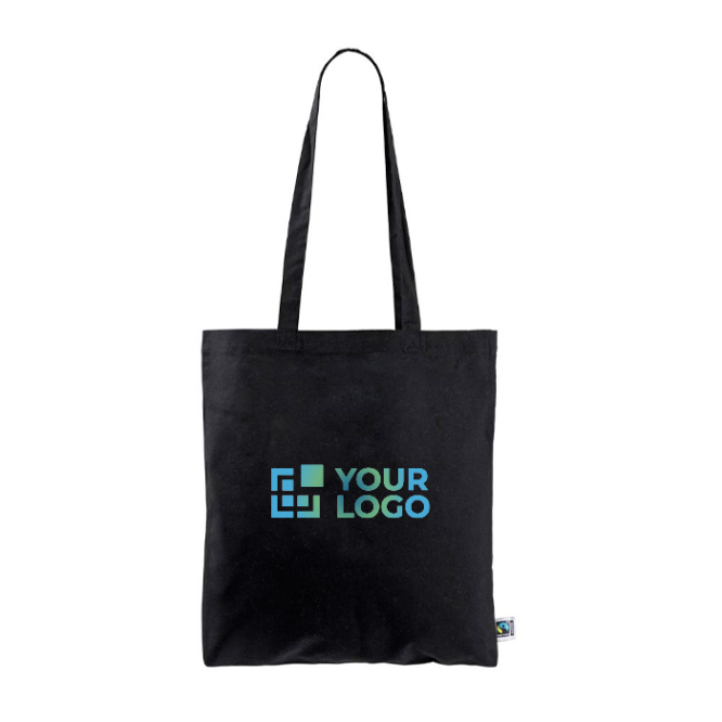 Fairtrade katoenen tas met lange handvatten, tot 6 kg 140 g/m2