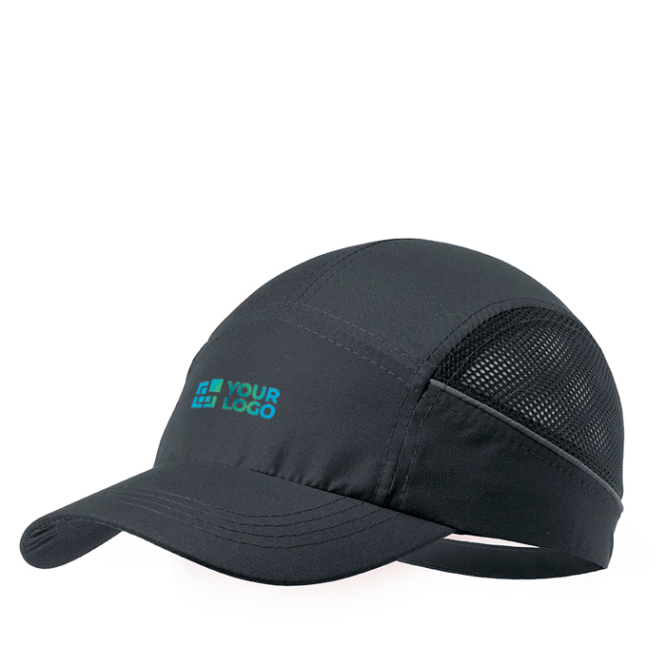 Sportpet van microvezel met mesh-zijkanten