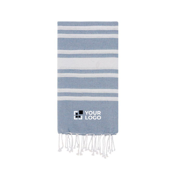 Dunne katoenen en polyester pareo met strepen, 150 g/m²