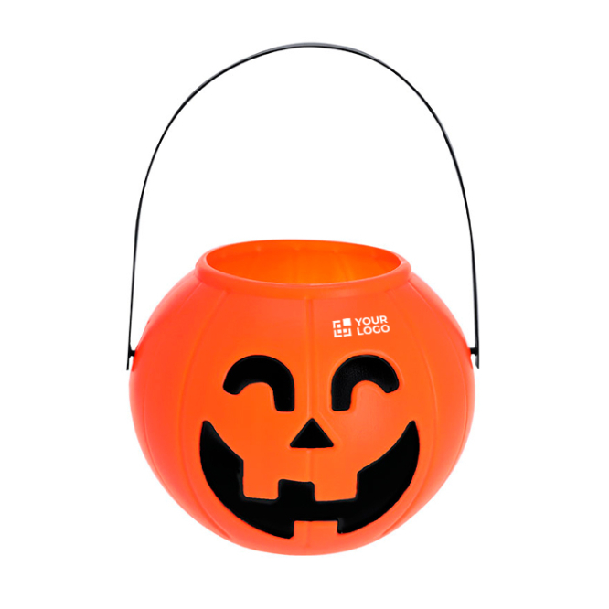 Halloweenmandje met pompoendesign en handvat