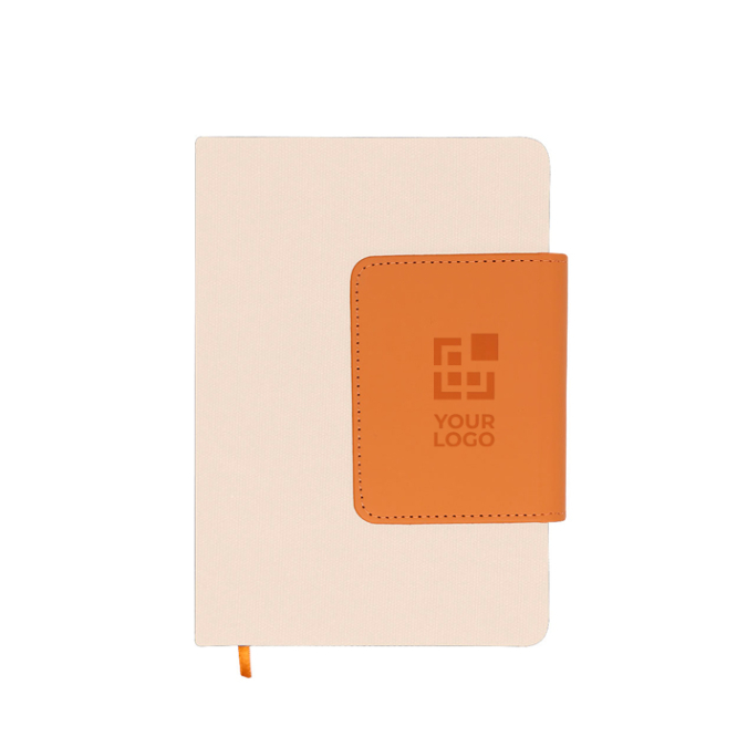 Notitieboekje met flap van gerecycled PU en kaarthouder, A5