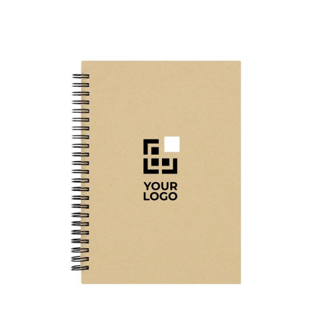 A5 notitieboek met gelijnde pagina’s en maandplanner in het Engels