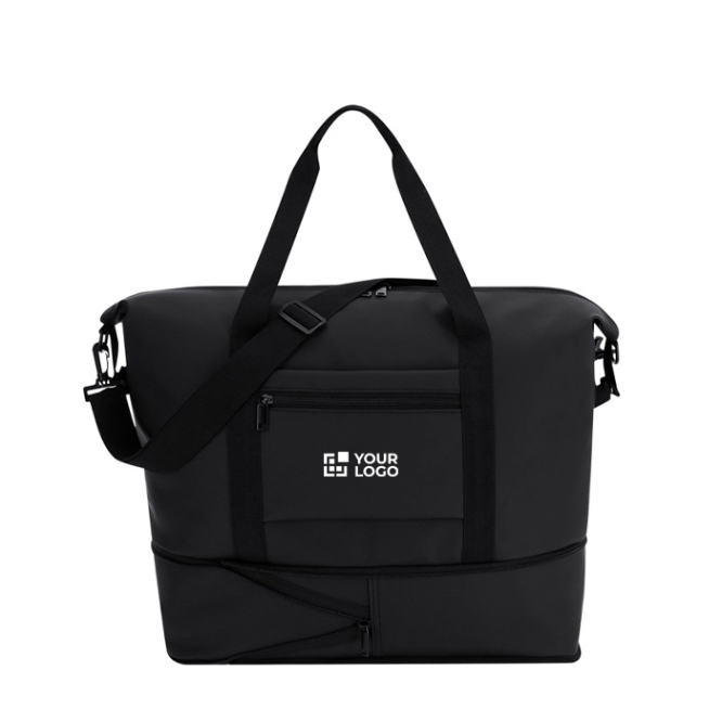 Uitschuifbare tas met dubbele handgreep en trolleyvak