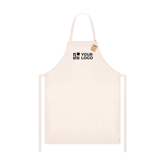 Schort van gerecycled katoen met verstelbanden 180 g/m²