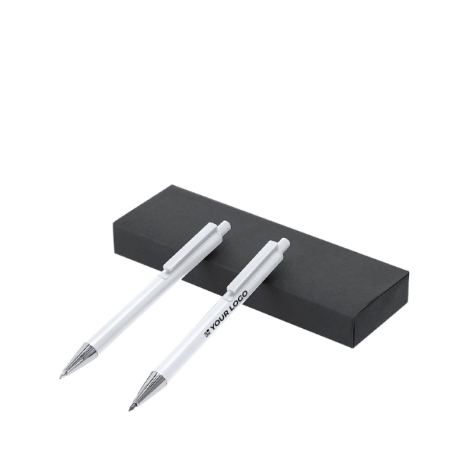 Schrijfset met potlood en pen van gerecycled aluminium