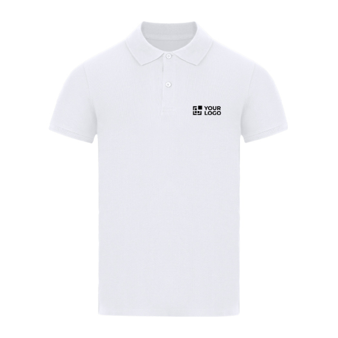 Witte polo voor volwassenen met korte mouwen 180 g/m²