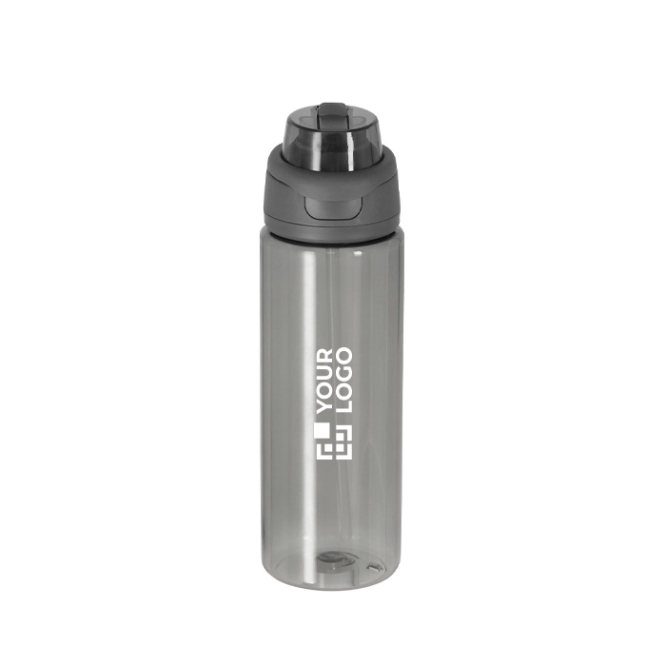 Transparante fles met dubbel drinksysteem en draaglus 750 ml