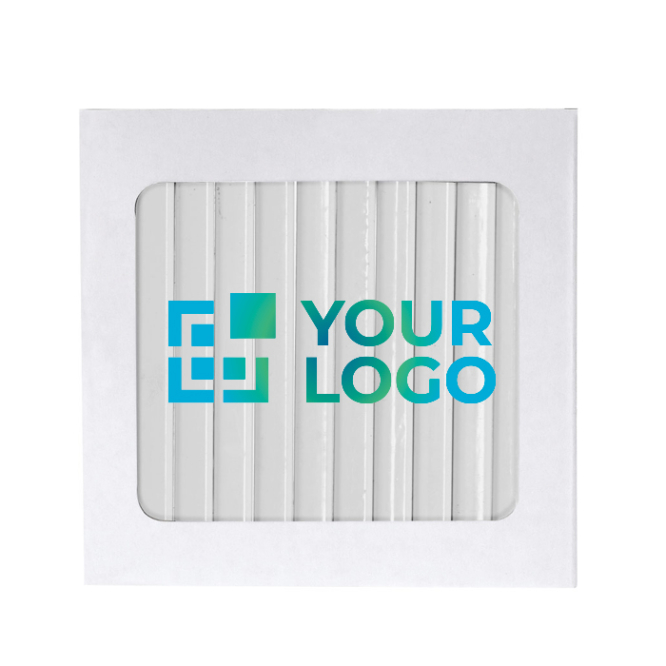 Witte houten potloden in doos van 12 voor digitale gravure