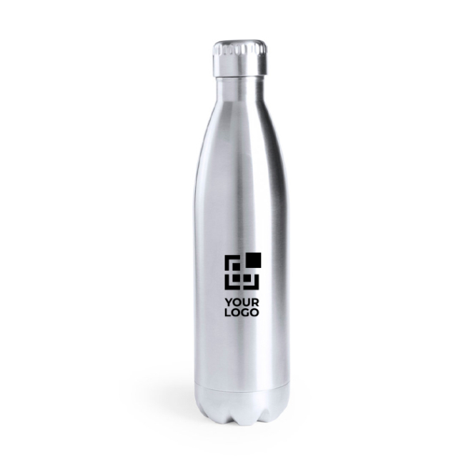 Thermofles 850ml van glanzend gerecycled roestvrij staal, zilverkleurig