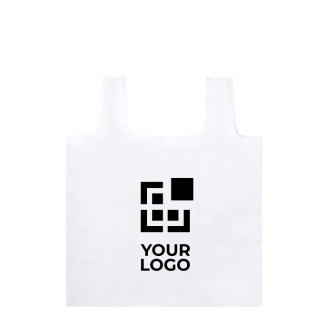 Zachte RPET gerecyclede tas met logo wit