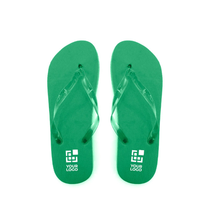 Slippers met EVA-zool, transparante bandjes en logobedrukking - Pool 