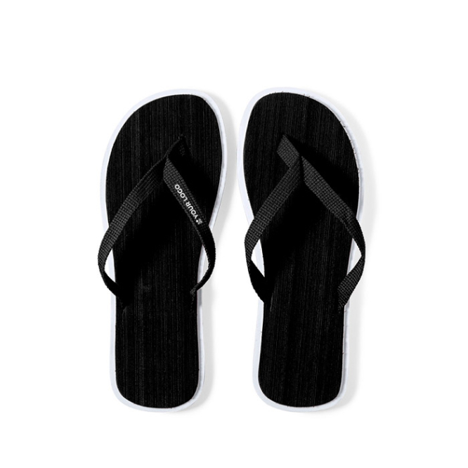 Tweekleurige slippers met dikke zool weergave met jouw bedrukking
