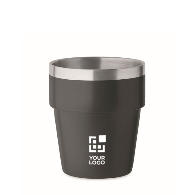 Stapelbare beker van gerecycled roestvrij staal 250 ml