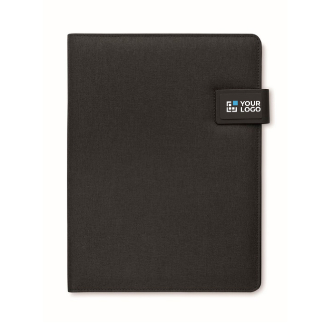 Leren portfolio met powerbank en draadloze oplader A4
