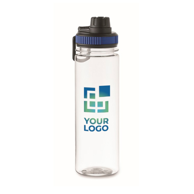 Transparante RPET-fles met deksel en draaggreep 750 ml