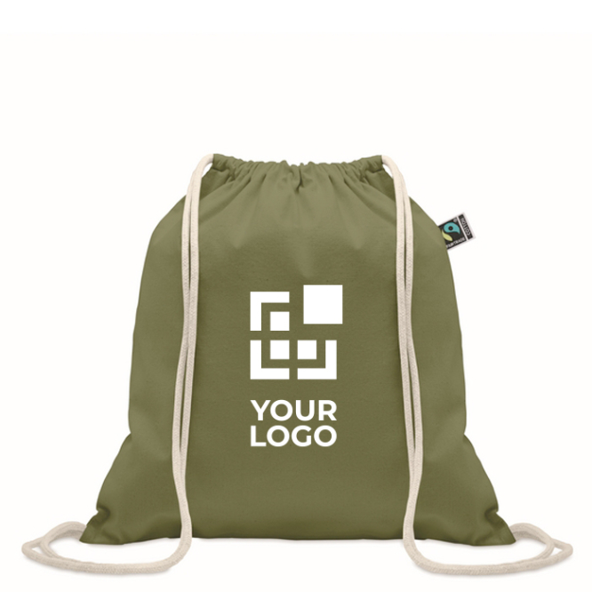 Katoenen trekkoordtas met gerimpelde sluiting 180 g/m²