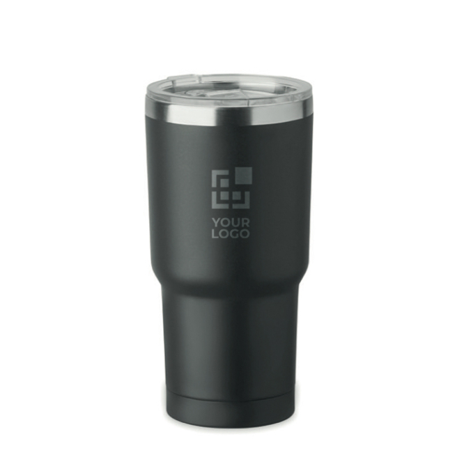 RVS glas met deksel en schuifgat 500ml