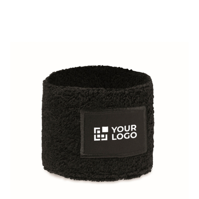 Polsband voor sport, polyester-katoen met personaliseerbaar patch