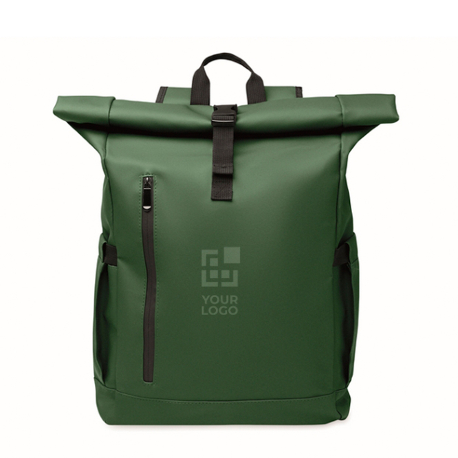 Roll-top rugzak voor laptop met trolleyriem 15''