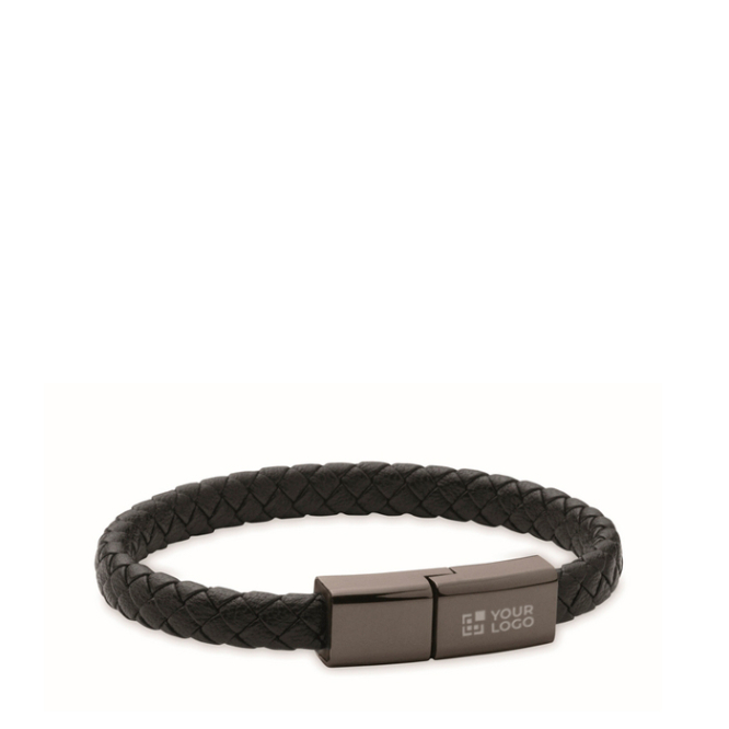 Gevlochten PU polslint met laad- en datakabel 60W