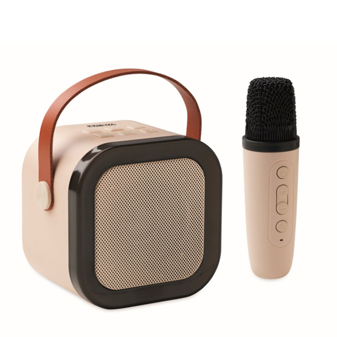 Vintage karaoke set met luidspreker, LED-lampjes en microfoon