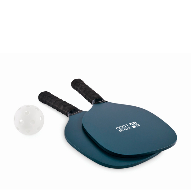 Pickleballset met 2 rackets en 1 bal in meshzak