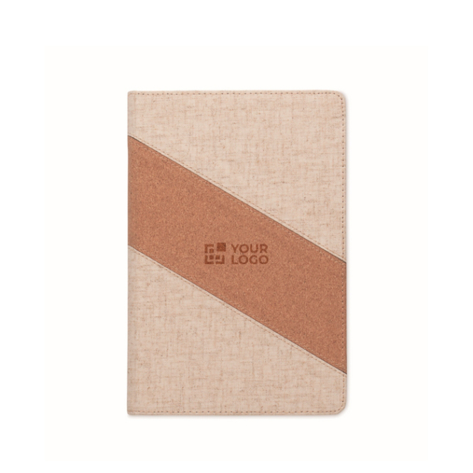 Notitieboek met kurk- en katoendetails en draadloze oplader A5