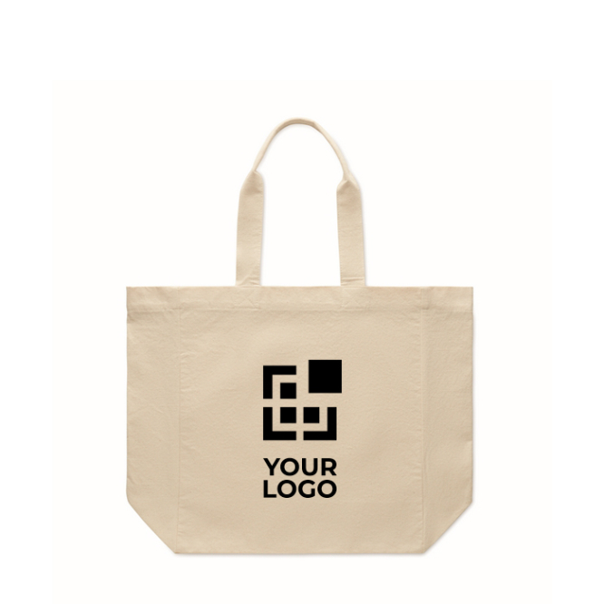 Katoenen tote bag met zijvouw en hengsels 220 g/m²