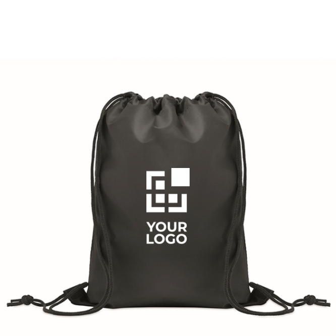 Kinder trekkoordrugzak van RPET-polyester met zwarte koorden