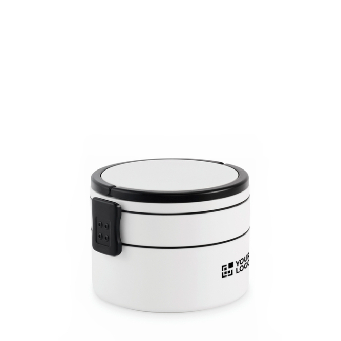 Ronde lunchbox met twee lagen van 250/700 ml en handgrepen