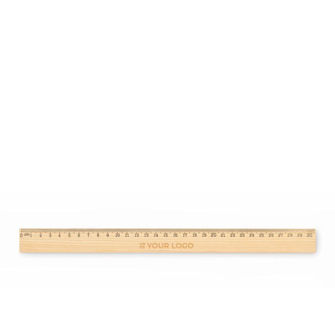 30 cm liniaal van grenenhout met dubbele schaal