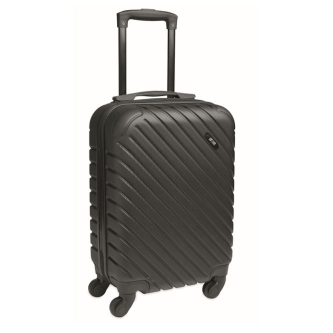 Harde kunststof trolley met hoofdvak en 4 wielen