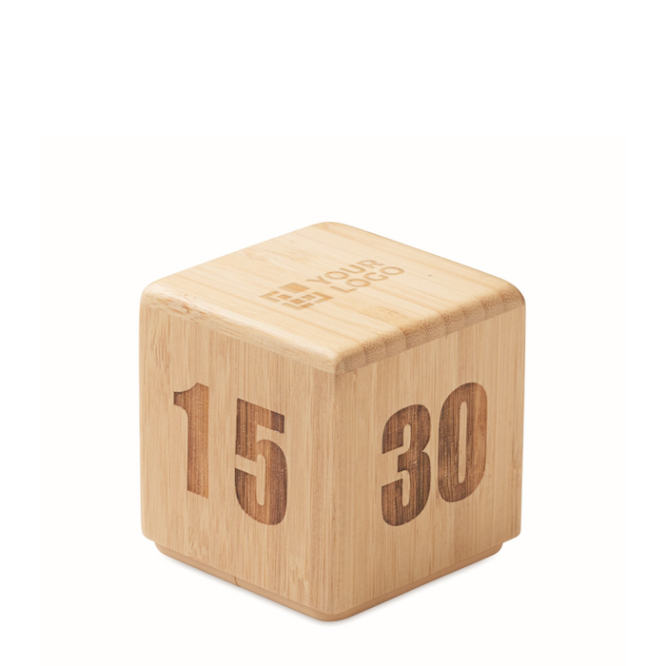 Bamboe timerklok met digitale afteltimer