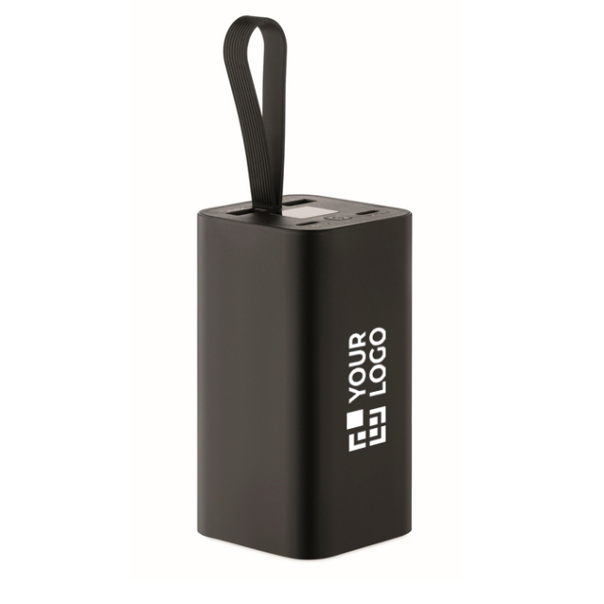 Powerbank van gerecycled aluminium met digitale indicator 20.000 mAh