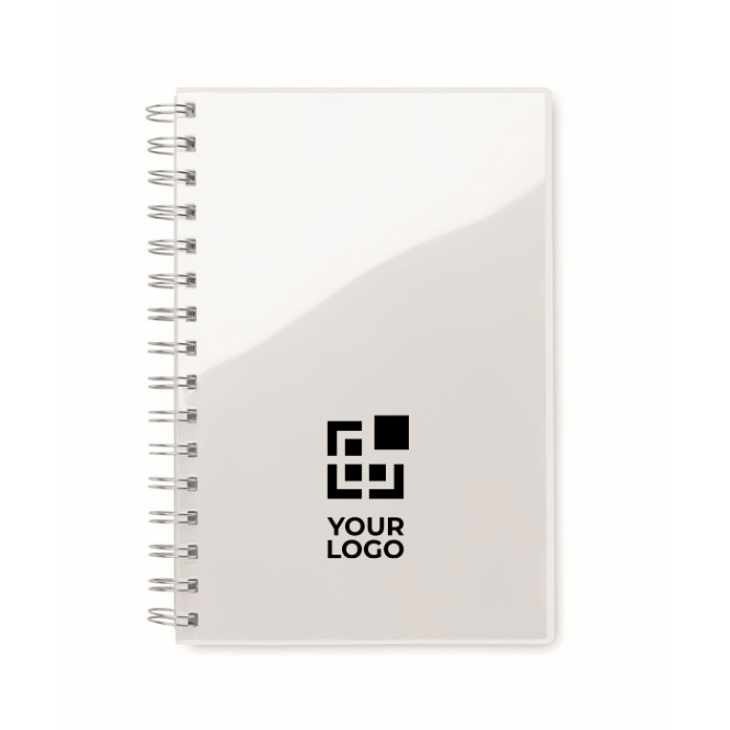Duurzaam notitieboek bedrukt met logo wit