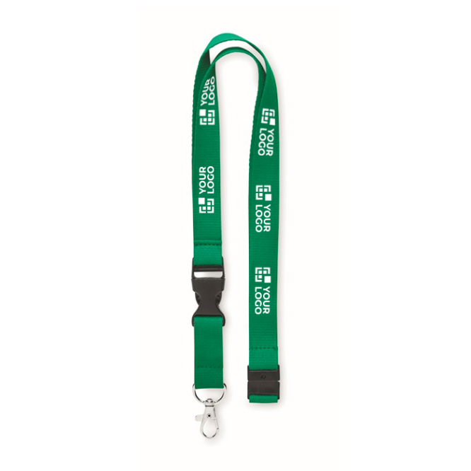 Katoenen Lanyard met Gesp (20mm) groen