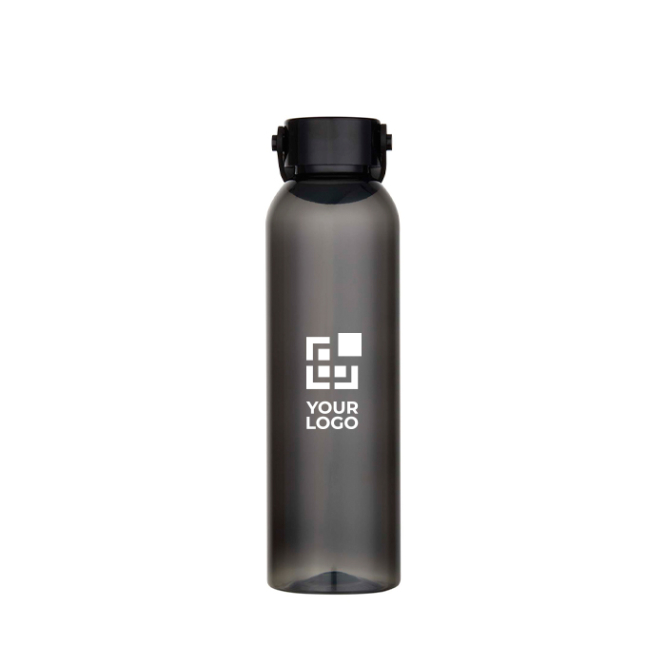 Drinkfles van gerecycled plastic met siliconen handlus 630 ml