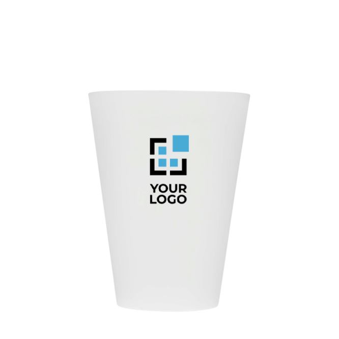 Transparante herbruikbare plastic beker met matte afwerking 300ml