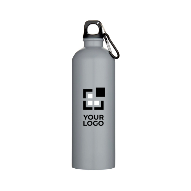 Matte RVS drinkfles van gerecycled staal met karabijnhaak 750 ml