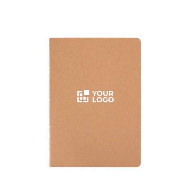 Notitieboek met kraftkartonnen kaft en genaaide rug, dotted pagina’s