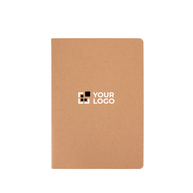 Notitieboek van kraftpapier met genaaide rug A5, gelijnde pagina’s