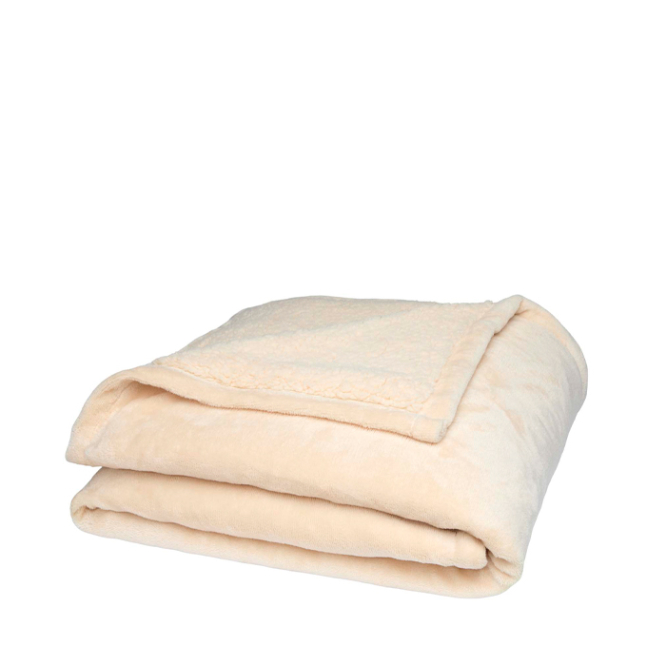 Gerecycleerde sherpa deken met zachte textuur 126 x 152 cm