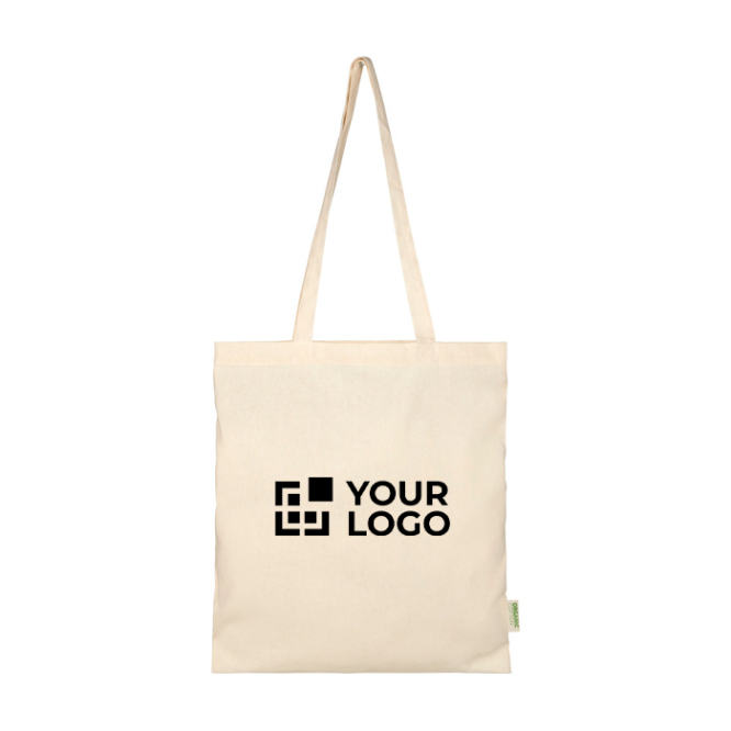 Katoenen draagtas van 140 g/m2 weergave met jouw bedrukking