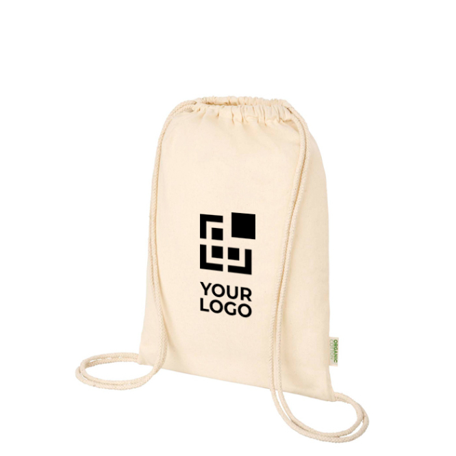 Katoenen trekkoordtas van biologisch katoen in naturel