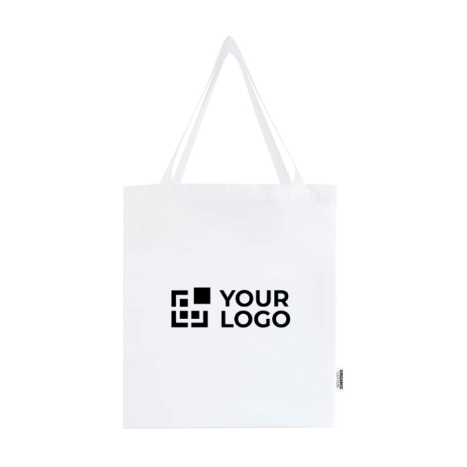 Tote bag van biologisch katoen met zijvouwen 14L 180 g/m²