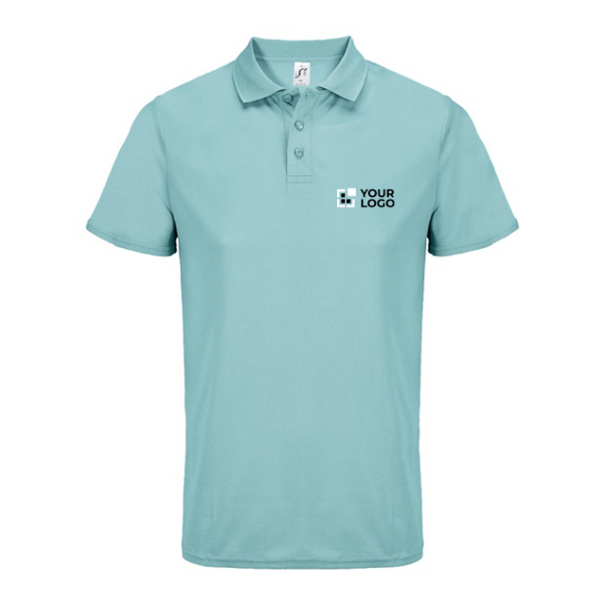 Sportpolo van gerecycled polyester met korte mouwen en 3 knoopjes 