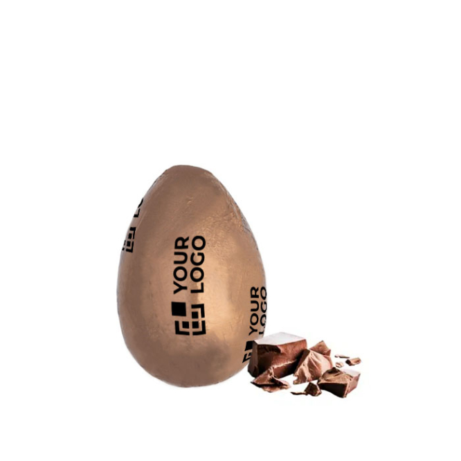 Melkchocolade in de vorm van een ei met individuele verpakking